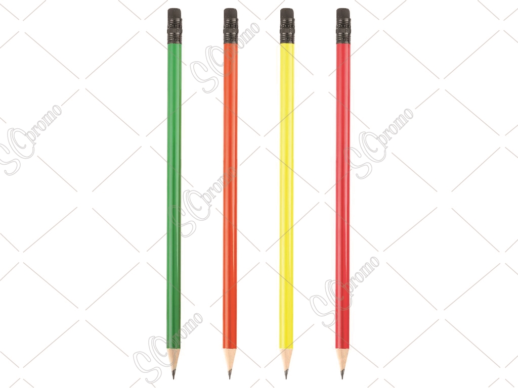 Yuvarlak Silgili Fosforlu Renkler de Kurşun Kalem